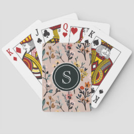 Dusty Rose Boho Floral Wasserfarbe Custom Spielkarten