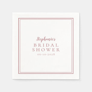 Dusty Rose Brautparty Hochzeit einfach modern Serviette