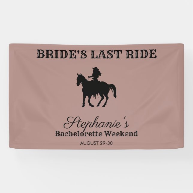 Dusty Rose Bride's Last Ride Bachelorette Weekend Banner (Horizontal)