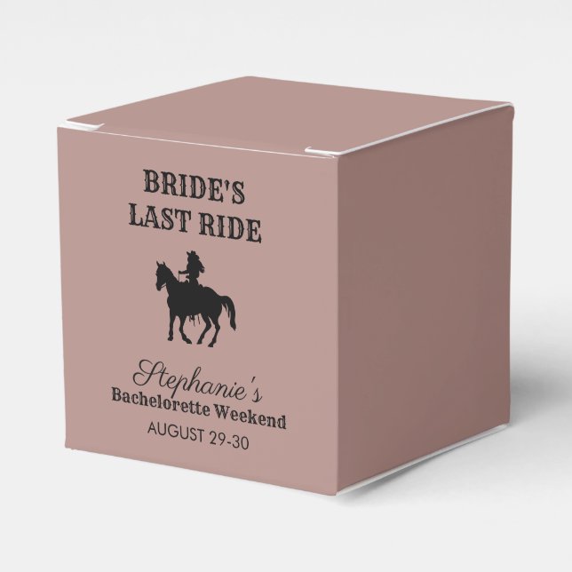 Dusty Rose Bride's Last Ride Bachelorette Weekend Geschenkschachtel (Vorderseite)