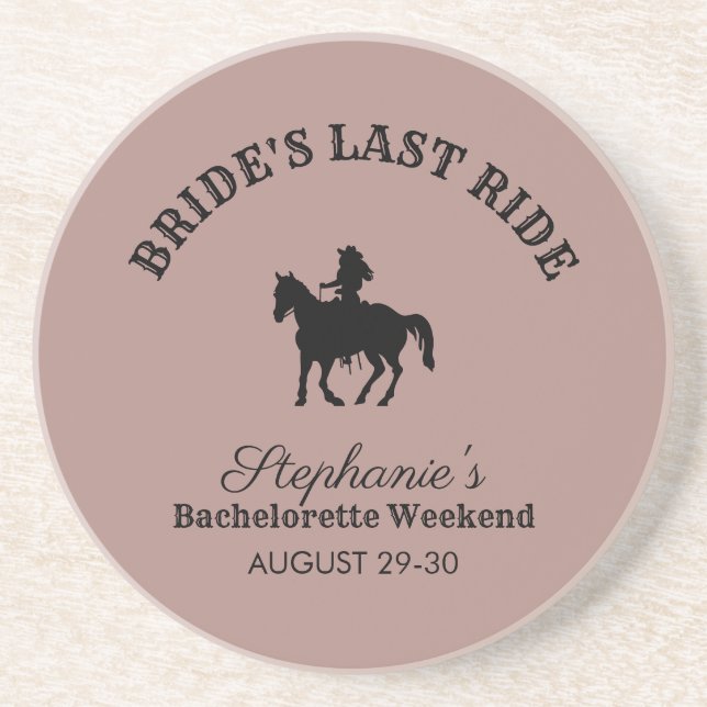 Dusty Rose Bride's Last Ride Bachelorette Weekend Getränkeuntersetzer (Vorne)