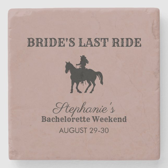 Dusty Rose Bride's Last Ride Bachelorette Weekend Steinuntersetzer (Vorderseite)