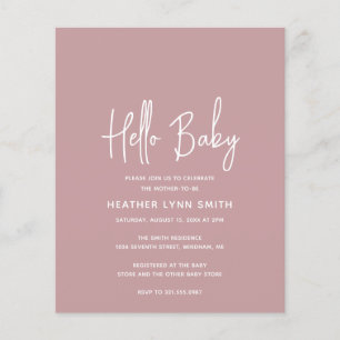 Dusty Rose Budget Hallo Kinderdusche Einladung
