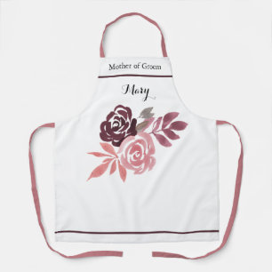Dusty Rose Burgund Mutter der Groom-Schürze Schürze