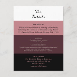Dusty Rose Burgundy Wedding Details Card Begleitkarte