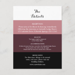 Dusty Rose Burgundy Wedding Details Card Begleitkarte