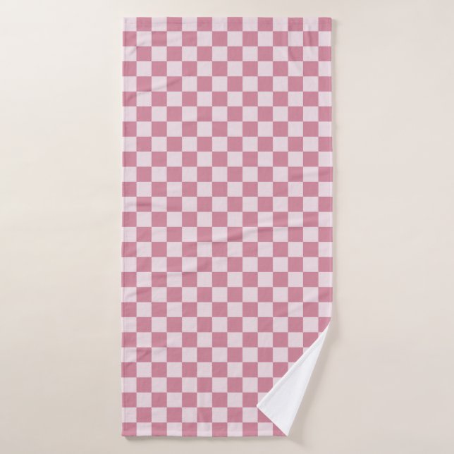 Dusty rose checkerboard pattern (Serviette de bain)