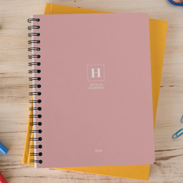 Dusty Rose Classic Monogram Personal Weekly Planer (Von Creator hochgeladen)
