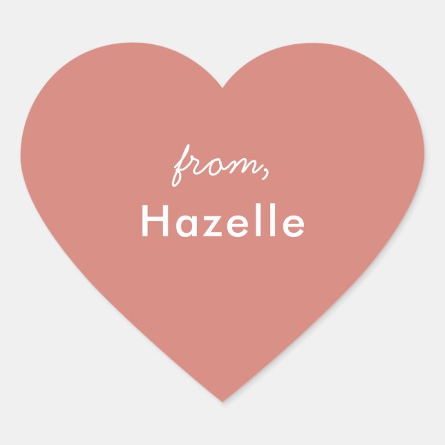 Dusty rose coeur forme valentine's sticker (Devant)