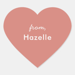Dusty rose coeur forme valentine's sticker