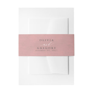 Dusty Rose Colour Wedding Einladung Bauchband Einladungsbanderole