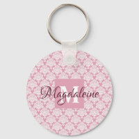 Dusty Rose Damask Lace Muster Monogram & Name