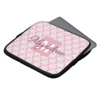 Dusty Rose Damask Notebook-Gehäuse mit Monogramm u