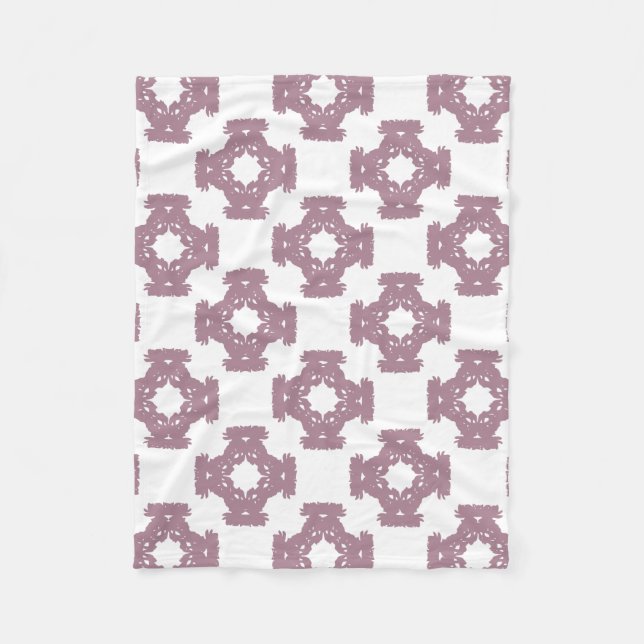 Dusty Rose Damask Pattern Fleecedecke (Vorderseite)