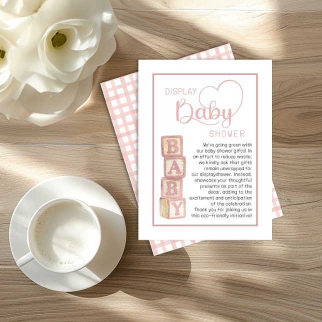 Dusty Rose Display Shower Card | Unwrapped Gifts  Begleitkarte (Display Baby Shower)