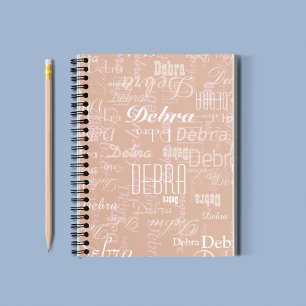 Dusty Rose Editable Name - Alles-über-Druck Notizblock