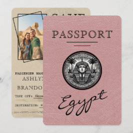 Dusty Rose Egypt Passport Wedding Save the Date