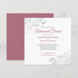 Dusty Rose Elegante Hochzeit Probe Dinner Einladung