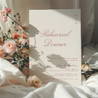 Dusty Rose Elegante Kalligrafie Probe Abendessen