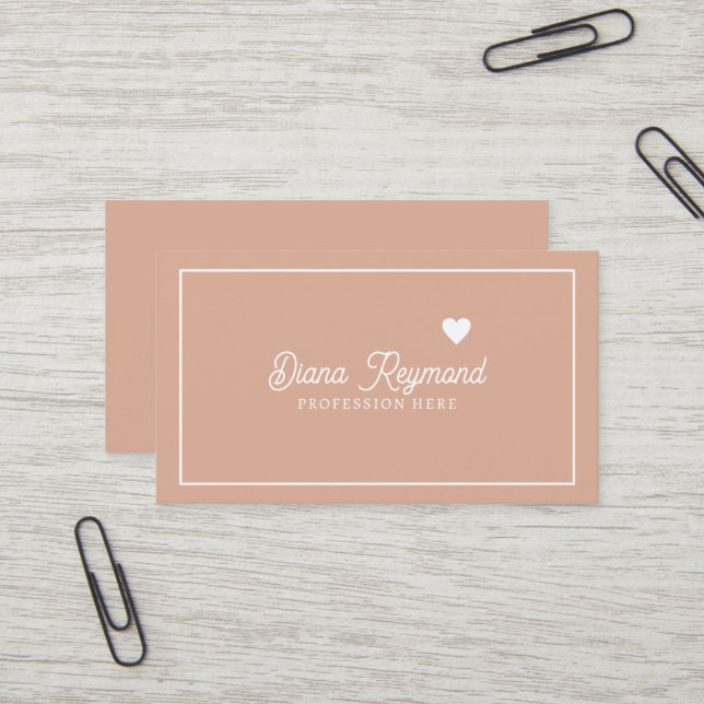 Dusty Rose Elegante Visitenkarte für Frauen (Vorderseite/Rückseite Beispiel)