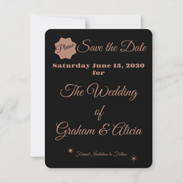 Dusty Rose Elegantes Minimalistisches Foto Save th Save The Date (Rückseite)