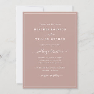 Dusty Rose Faire-part de mariage