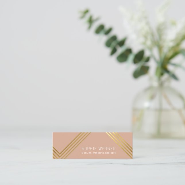 Dusty Rose Feminine Business Card Mini Visitenkarte (Stehend Vorderseite)
