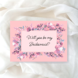 Dusty Rose Floral be bridesmaid Vorschlag Einladung