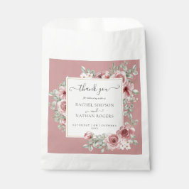 Dusty Rose Floral Botanische Hochzeit Vielen Dank Geschenktütchen