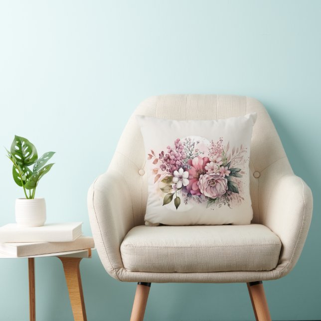 Dusty Rose Floral Bouquet Kissen (Stuhl )