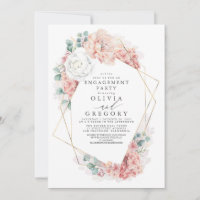 Dusty Rose Floral Elegante Engagement Partei