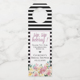 Dusty Rose Floral Flaschenanhänger
