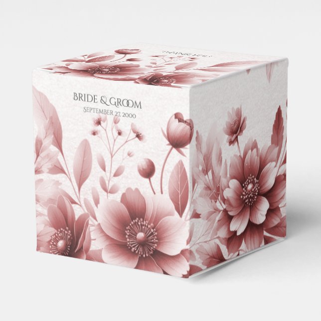 Dusty Rose Floral Gevor Box Geschenkschachtel (Vorderseite)