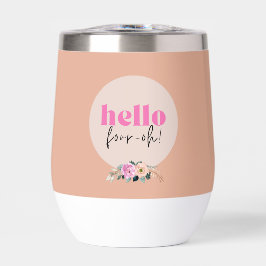 Dusty Rose floral "hello vier oh" Retro