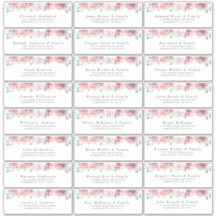 Dusty Rose Floral Individual Guest Address Labels