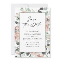 Dusty Rose Floral Moderne Kalligrafie Hochzeit