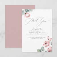 Dusty Rose Floral Small Baby Dusche Vielen Dank