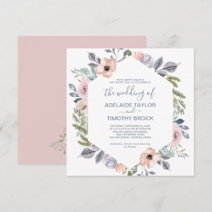 Dusty Rose Florals Platz für die Hochzeit von Einladung