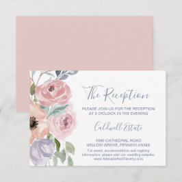 Dusty Rose Florals Wedding Reception Card Begleitkarte