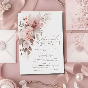 Dusty Rose Florenz Elegantes Brautparty Einladung