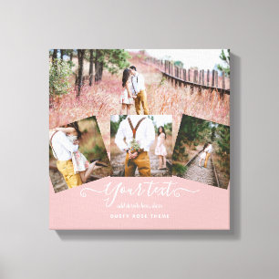 Dusty Rose FOTO COLLAGE Custom WEDING GIFT Leinwanddruck