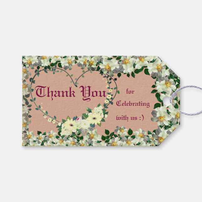 Dusty Rose - Gastgeschenke Hochzeiten Geschenktast Geschenkanhänger (Vorderseite (Horizontal))