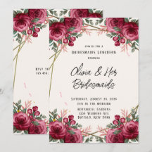 Dusty Rose Geometric Floral Bridesmaids Luncheon