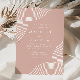 Dusty Rose Geometric Swirl Wedding Einladung