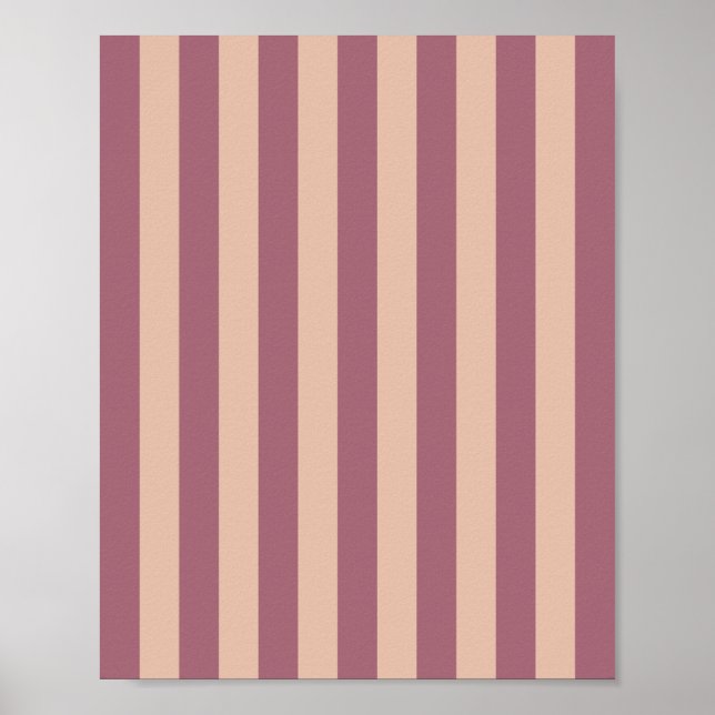 Dusty-Rose gestreift Poster (Vorne)