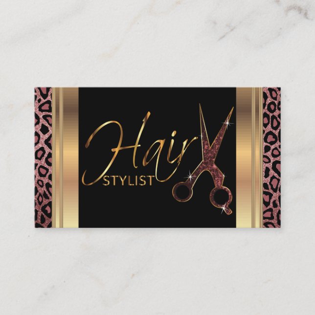 Dusty Rose Glitzer Hair Stylist Visitenkarte (Vorderseite)