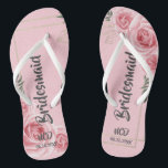 Dusty Rose Gold Crystal Floral Bridesmaid Gefallen Flip Flops<br><div class="desc">Sie werden diese rosa Kraft Papier Textur Hintergrund mit staubigen Rose Aquarellfloralen goldenen Rahmen mit Kristallen Liebe. Ideal für Ihre Hochzeitsfeier!</div>