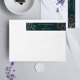 Dusty Rose Gold Emerald Green Wreath Wedding