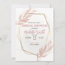 Dusty Rose Gold Eukalyptus Floral Brautparty Einladung