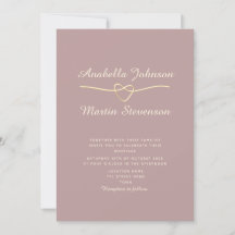 Dusty Rose Gold Minimalistisch Wedding Einladung